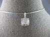 .43CT DIAMOND 14KT WHITE GOLD ROUND & BAGUETTE CLUSTER FILIGREE FLOATING PENDANT
