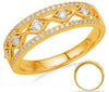 ESTATE WIDE .36CT DIAMOND 14KT YELLOW GOLD 3D THREE ROW INFINITY ETOILE FUN RING