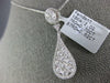 ESTATE LARGE 1.32CT DIAMOND 18KT WHITE GOLD CLUSTER ROUND TEAR DROP LOVE PENDANT