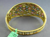 LARGE 32.10CT DIAMOND & AAA MULTI COLOR SAPPHIRE 18K YELLOW GOLD BANGLE BRACELET