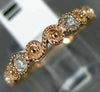 ESTATE .44CT DIAMOND 14K ROSE GOLD 3D INFINITY FILIGREE WEDDING ANNIVERSARY RING