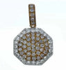 .54CT WHITE & PINK DIAMOND 18K WHITE ROSE GOLD PAVE OCTAGON FUN FLOATING PENDANT