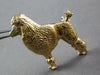 ANTIQUE LARGE .02CT OLD MINE DIAMOND 14K YELLOW GOLD POODLE DOG BROOCH PIN 27039