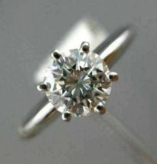 ESTATE EGL .80CT DIAMOND PLATINUM SOLITAIRE 6 PRONG ENGAGEMENT RING E SI1 #1905