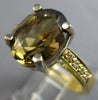 4.62CT DIAMOND & AAA SMOKY TOPAZ 18KT 2 TONE GOLD OVAL & ROUND LOVE RING #28200