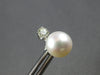 .23CT DIAMOND & AAA SOUTH SEA PEARL 14K WHITE GOLD 3D 8.5MM STUD EARRINGS #28290
