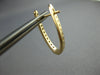 ESTATE .65CT DIAMOND 14KT YELLOW GOLD 3D INSIDE OUT OVAL HOOP HANGING EARRINGS