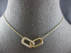 ESTATE .26CT DIAMOND 14KT YELLOW GOLD RECTANGULAR LOVE KNOT V SHAPE FUN NECKLACE