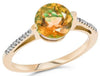 1.82CT DIAMOND & AAA CITRINE 14KT ROSE GOLD 3D SHARED PRONG SOLITAIRE LOVE RING