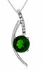 ESTATE 1.50CT DIAMOND & AAA RUSSALITE 14KT WHITE GOLD SOLITAIRE INFINITY PENDANT