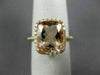 ESTATE LARGE 4.40CT DIAMOND & AAA MORGANITE 14KT ROSE GOLD HALO ENGAGEMENT RING
