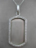 ESTATE EXTRA LARGE 1.22CT DIAMOND 14KT WHITE GOLD ENGRAVABLE TAG PENDANT #17496