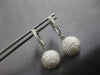 LARGE 2.42CT DIAMOND 14KT WHITE GOLD CIRCULAR DOME SHAPE HUGGIE HANGING EARRINGS