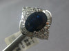 LARGE 5.71CT DIAMOND & AAA SAPPHIRE 18KT WHITE GOLD 3D BALLERINA ENGAGEMENT RING