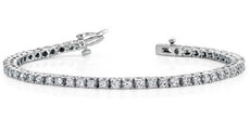 3.0CT DIAMOND 14KT WHITE GOLD 3D CLASSIC 4 PRONG ROUND ETERNITY TENNIS BRACELET