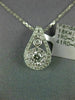 ESTATE .60CT DIAMOND 18KT WHITE GOLD 3D CLUSTER ROUND ETOILE TEAR DROP PENDANT