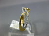 ESTATE .17CT DIAMOND 18KT WHITE & YELLOW GOLD 3D MULTI ROW WAVE FUN RING