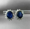 ESTATE 3.19CT DIAMOND & AAA SAPPHIRE 14KT WHITE GOLD DIANA CLUSTER EARRING #1124