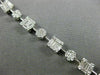 ESTATE LONG 3.1CT ROUND & BAGUETTE DIAMOND 18K WHITE GOLD SQUARE TENNIS BRACELET