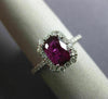 1.83CT DIAMOND & AAA RUBY 14KT WHITE GOLD 3D OVAL OCTAGON HALO ENGAGEMENT RING