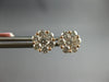 1.04CT DIAMOND 14KT ROSE GOLD 3D CLASSIC FLOWER ROUND INVISIBLE STUD EARRINGS