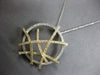 EXTRA LARGE 1.28CT DIAMOND 14K 2 TONE GOLD CIRCULAR CRISS CROSS FLOATING PENDANT