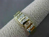 ESTATE WIDE .85CT BAGUETTE & ROUND DIAMOND 14K YELLOW GOLD ANNIVERSARY RING 3821