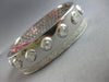 LARGE 2.84CT DIAMOND 18K WHITE GOLD ROUND & BAGUETTE ETOILE CUFF BANGLE BRACELET