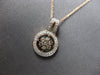 .42CT WHITE & MOCHA DIAMOND 14KT WHITE & ROSE GOLD 3D FLOWER FLOATING PENDANT