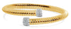 .50CT DIAMOND 18K 2 TONE GOLD CLUSTER CRISS CROSS SNAKE FLEXIBLE BANGLE BRACELET