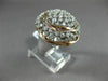 ESTATE LARGE 1.50CT DIAMOND 14KT WHITE & ROSE GOLD FLOWER FILIGREE COCKTAIL RING