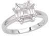 .89CT DIAMOND 18KT WHITE GOLD 3D MULTI BAGUETTE OCTAGON ILLUSION ENGAGEMENT RING