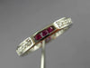 ESTATE .48CT DIAMOND & AAA RUBY 18KT WHITE GOLD ETERNITY ANNIVERSARY RING #26495