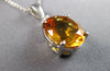 LARGE 3.05CT DIAMOND & AAA CITRINE 14K WHITE GOLD OVAL & ROUND FLOATING PENDANT