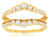 .50CT DIAMOND 14KT YELLOW GOLD FILIGREE V SHAPE INSERT WEDDING ANNIVERSARY RING