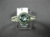 ESTATE 1.03CT DIAMOND & AAA AQUAMARINE 14K WHITE GOLD ROUND HALO ENGAGEMENT RING