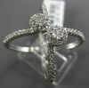 ESTATE LARGE .57CT DIAMOND 18K WHITE GOLD 3D CRISS CROSS DOUBLE FLOWER LOVE RING