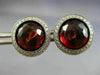 ESTATE LARGE 6.10CT DIAMOND & AAA GARNET 18KT WHITE GOLD HALO SCREWBACK EARRINGS