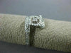 ESTATE WIDE .31CT DIAMOND 18KT WHITE GOLD 3D SQUARE FLOWER CRISS CROSS FUN RING