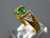 SMALL .70CT DIAMOND & AAA EMERALD 18K YELLOW GOLD OVAL & ROUND TRILLION FUN RING