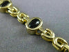 ESTATE LONG AAA CABOCHON BLACK ONYX 14KT YELLOW GOLD HANDCRAFTED BRACELET #22738