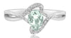 .70CT DIAMOND & AAA GREEN AMETHYST 14KT WHITE GOLD PEAR SHAPE & ROUND LOVE RING