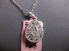 LARGE .77CT DIAMOND 14KT WHITE GOLD ROUND CLUSTER TEAR DROP FUN FLOATING PENDANT