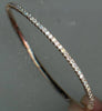ESTATE 1.30CT DIAMOND 14KT WHITE GOLD 3D CLASSIC ROUND BANGLE BRACELET