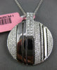 ESTATE LARGE 1.13CT DIAMOND 18K WHITE GOLD PRINCESS & ROUND CIRCULAR FUN PENDANT