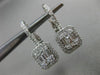 ESTATE LARGE .86CT DIAMOND 18KT WHITE GOLD 3D CLASSIC LEVERBACK HANGING EARRINGS