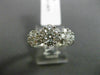 ESTATE WIDE 1.19CT DIAMOND 18KT WHITE GOLD 3D 3 FLOWER PAST PRESENT FURURE RING