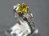 ESTATE 1.82CT DIAMOND & AAA YELLOW SAPPHIRE 18KT WHITE GOLD OVAL ENGAGEMENT RING