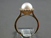 ESTATE .29CT DIAMOND & AAA SOUTH SEA PEARL 14K ROSE GOLD 3D ROUND HALO LOVE RING