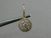 ESTATE .86CT DIAMOND 18K ROSE GOLD 3D CLUSTER CLASSIC LEVERBACK HANGING EARRINGS